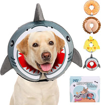 KOOLTAIL Dog Cone Collar Alternative After Surgery, Soft Inflatable Dog Neck Cone for Medium Large Dogs, Adjustable Pet Donut Recovery E Collar with Enhanced Anti-Licking Does Not Impede Vision L