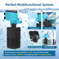 DaToo Aquarium Filter 5-15 Gallon Fish Tank Filter 120GPH Powerful - 15W 210GPH For 15-35 Gallon - image 3