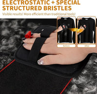 2PCS Electrostatic Pet Grooming Gloves, Reusable Hair Remover for Dog Cat Fur on Clothes Furniture Car Seat/Black