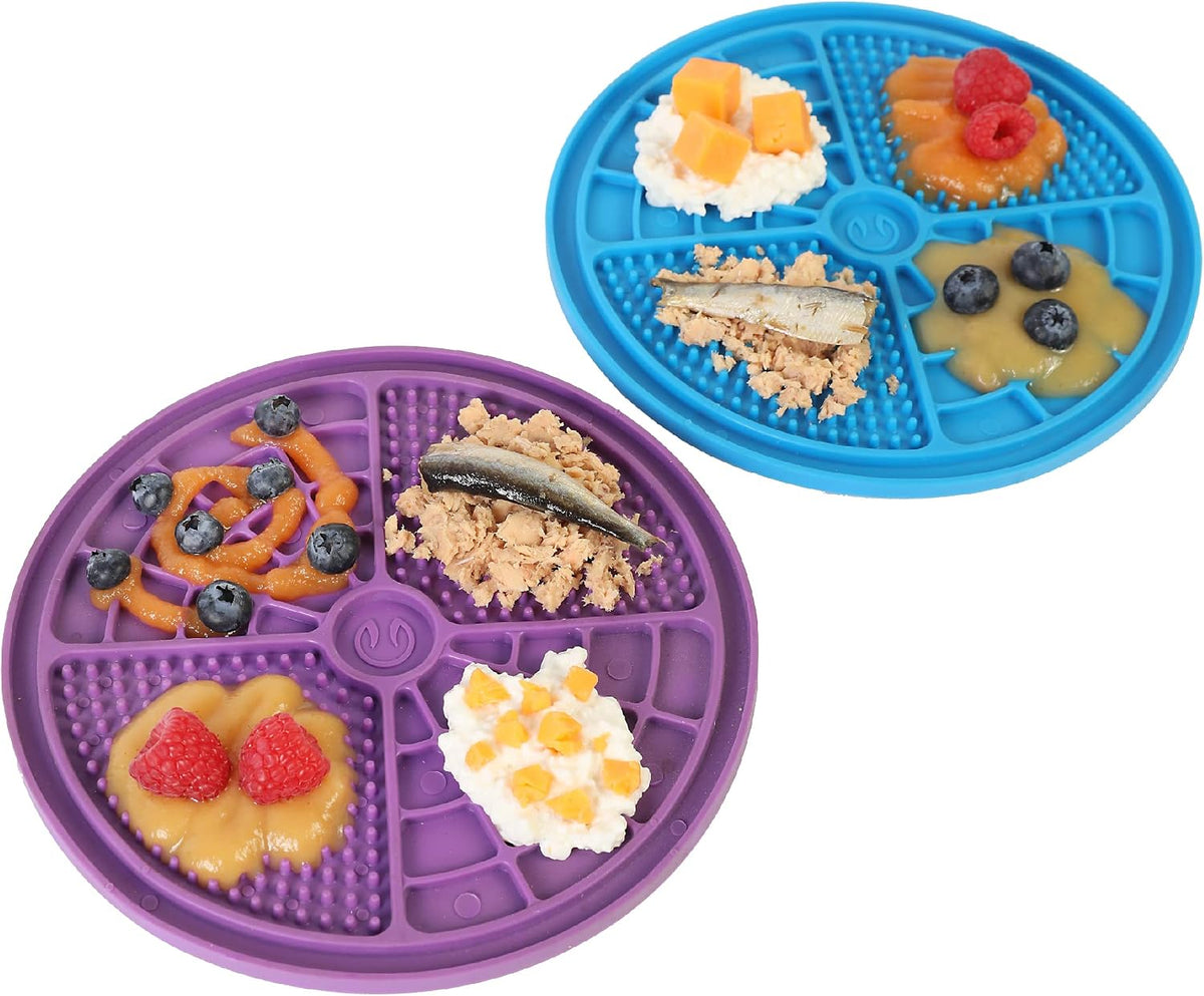 Hyper Pet IQ Treat Lick Mat for Dogs & Cats - Suction Lick Mat 2pk / Blue/Purple - image 2