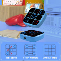 Tic-Tac-Toe Bolt Game, 4-in-1 Handheld Puzzle Games Console, Electronic Tic-Tac-Toe Game - Blue / M(Classic) - image 3