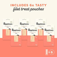 Applaws Natural Cat Treats, Grain-Free, High-Protein Whole Salmon Loins, Single-Ingredient Healthy Snack for Cats (6 x 1.06oz Loins)