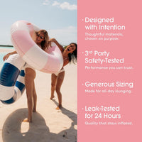 FUNBOY Giant 46" Vintage Pink Stripe Pool Tube Float with Cup Holder – Fun for Kids & Family - Pink - image 4