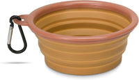 Portable Collapsible Dog Bowl for Water or Food Great Pet Travel Bowl - Brown / Large 36oz