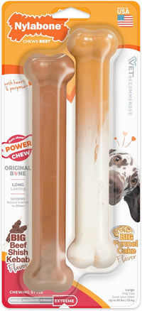 Nylabone Power Chew Basted Blast Dog Chew Toy - Shish Kabob / Large