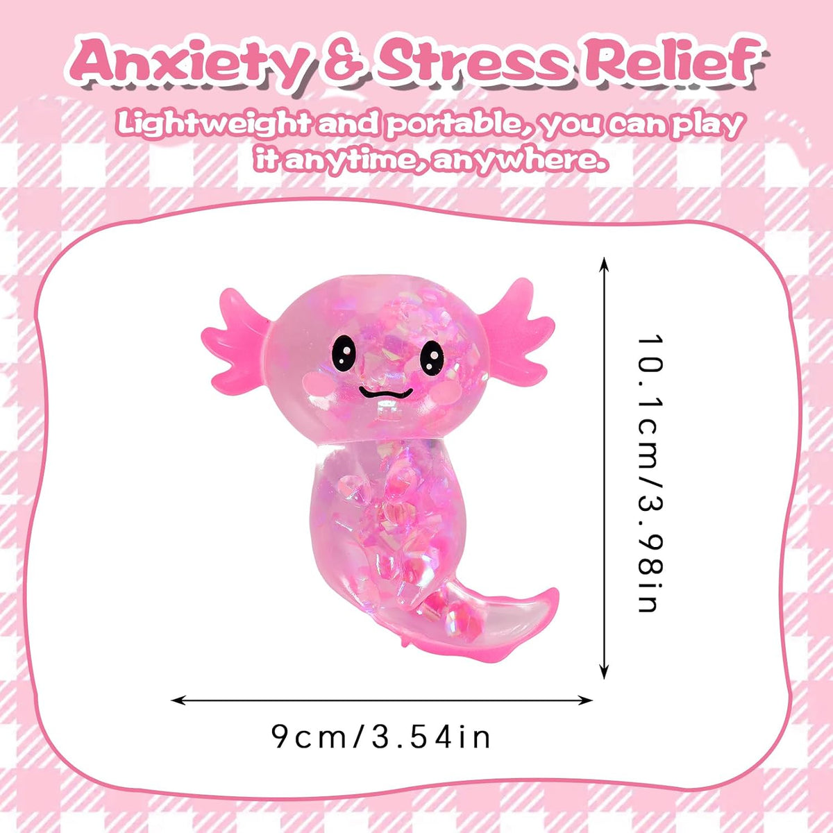 Ropuptl sitting axolotl squishy toy in purple, slow rising soft fidget - view 26