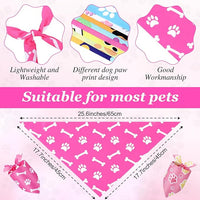 Abbylike 50 Pcs Paw Print Dog Bandanas Bulk Soft Triangle Scarves for Pets Party Costume Doggie Walking Photo Props Bibs for Pets Shops Adoption Events Halloween Party Gifts(25.6 x 17.7 x 17.7 Inch)