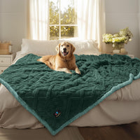 Luciphia Waterproof Dog Blanket - Dark Green / XL (85" x57")