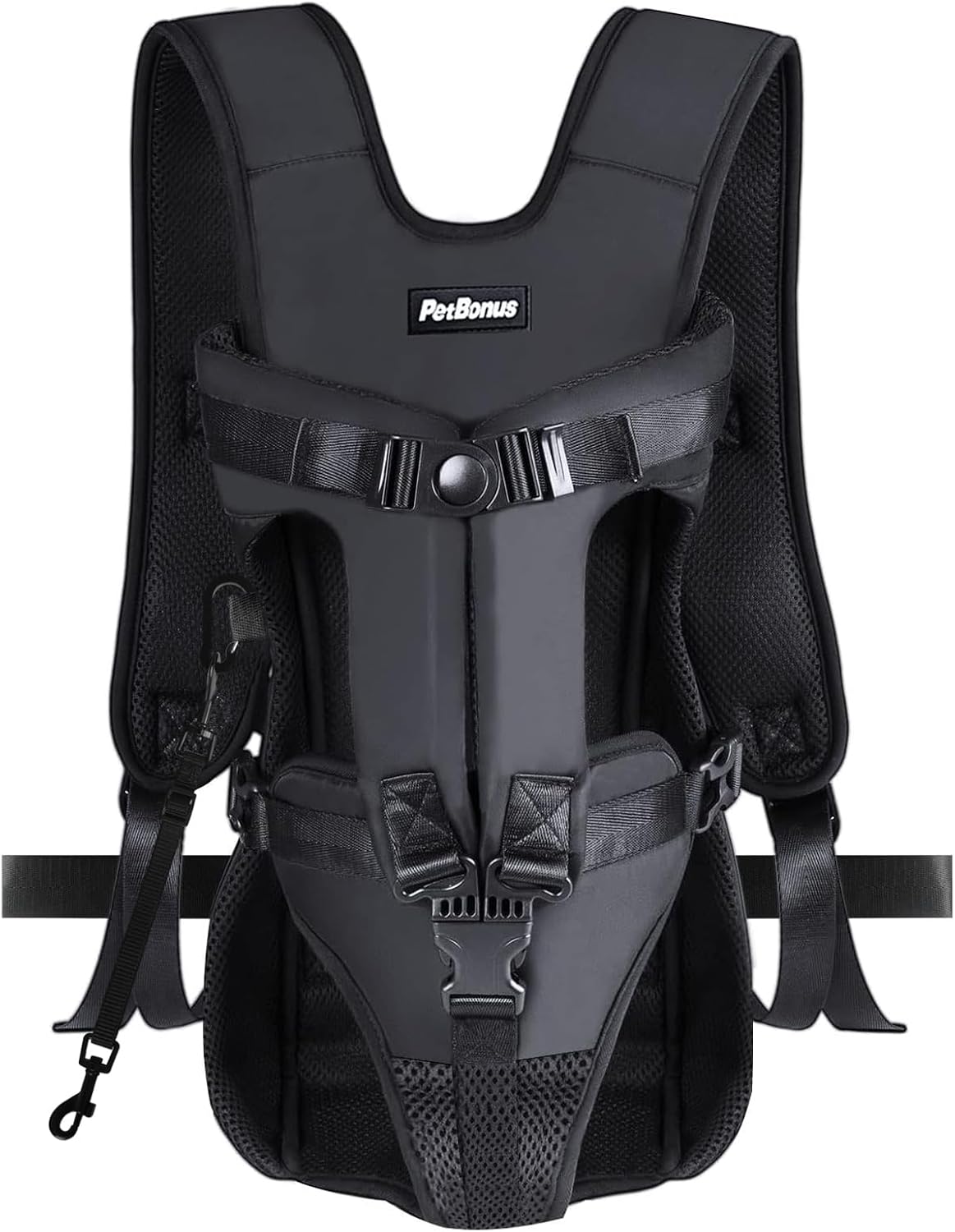 Pet Front Dog Carrier Backpacks, Adjustable Pet Backpack - Black / Large