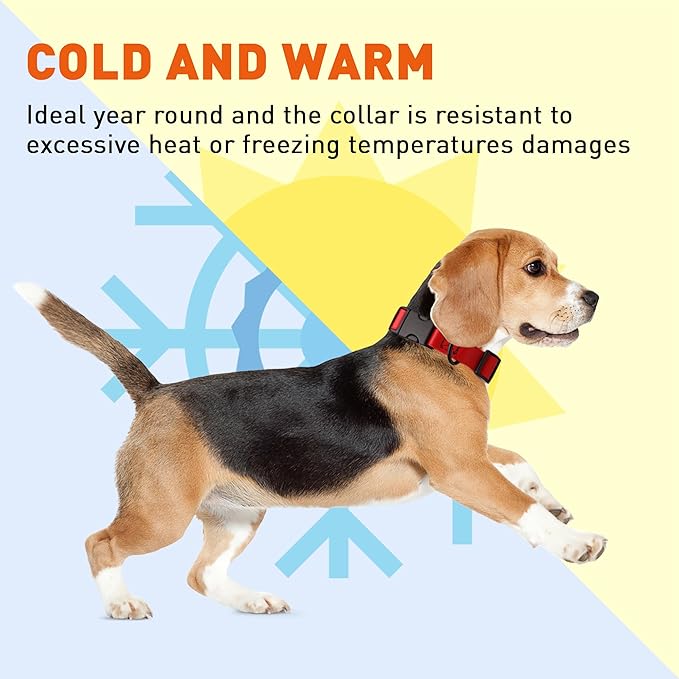 Dogline Biothane Waterproof Dog Collar with Quick Release Buckle Strong Coated Nylon Webbing with Odor- Proof for Easy Care Easy to Clean Fits Small Medium or Large Dogs, Red 1" W 15-23" L