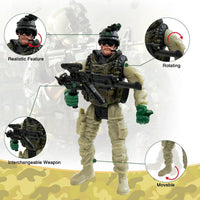 Army Men Action Figures, Soldiers Toys with Weapons for Boys 4-7 - Grey - image 3
