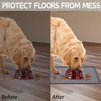 MateeyLife Silicone Cat & Dog Food Mat for Floors Waterproof - Gray / 24"L x 16"W - image 4