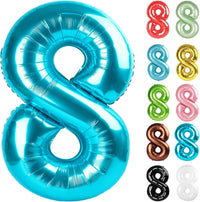 Blue Number 3 Balloon 40 Inch, 3 Balloon Number - Light Blue / Number 8