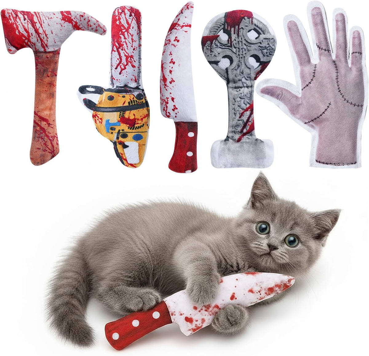 5 Pack Catnip Toys, Cat Toys with Catnip & Silvervine - Catnip Toys