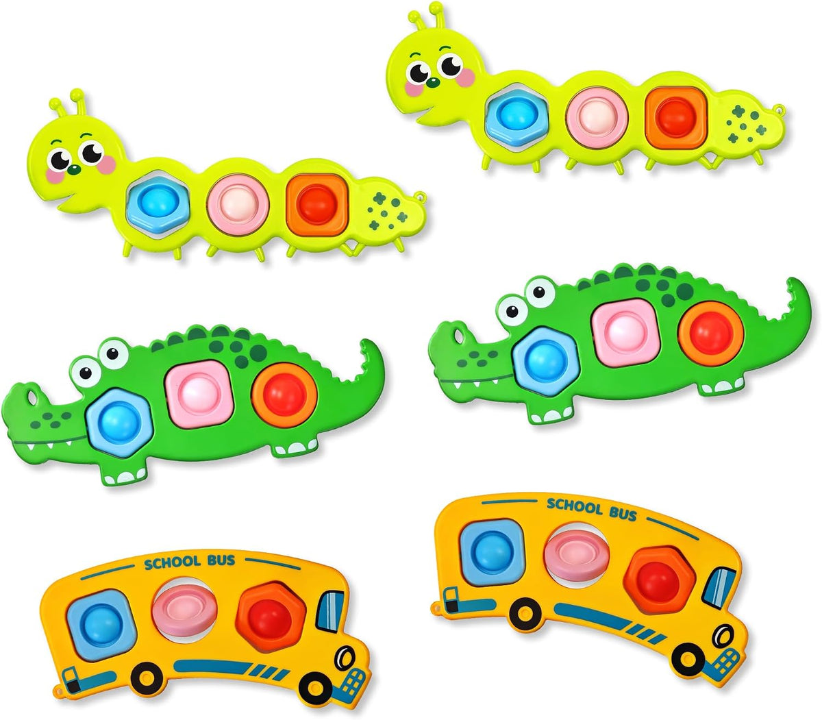3PC Fidget Popper Sensory Toys Airplane Travel Activities - Style 2