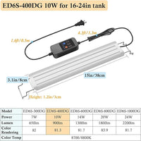 HITOP 16-24in Full Spectrum LED Aquarium Light with Timer, Auto 24/7 Lighting Cycle& 10-Level Brightness Adjustment, Fish Tank Light for Plant Growth, with Extendable Brackets