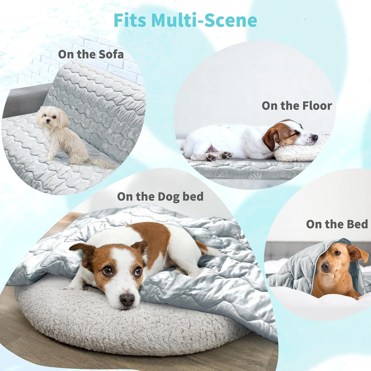 NWK Dog Cooling Blanket Q-Max>0.345 for Summer – Essentials for Dogs - Misty Gray / L (40''x 60'') - image 3