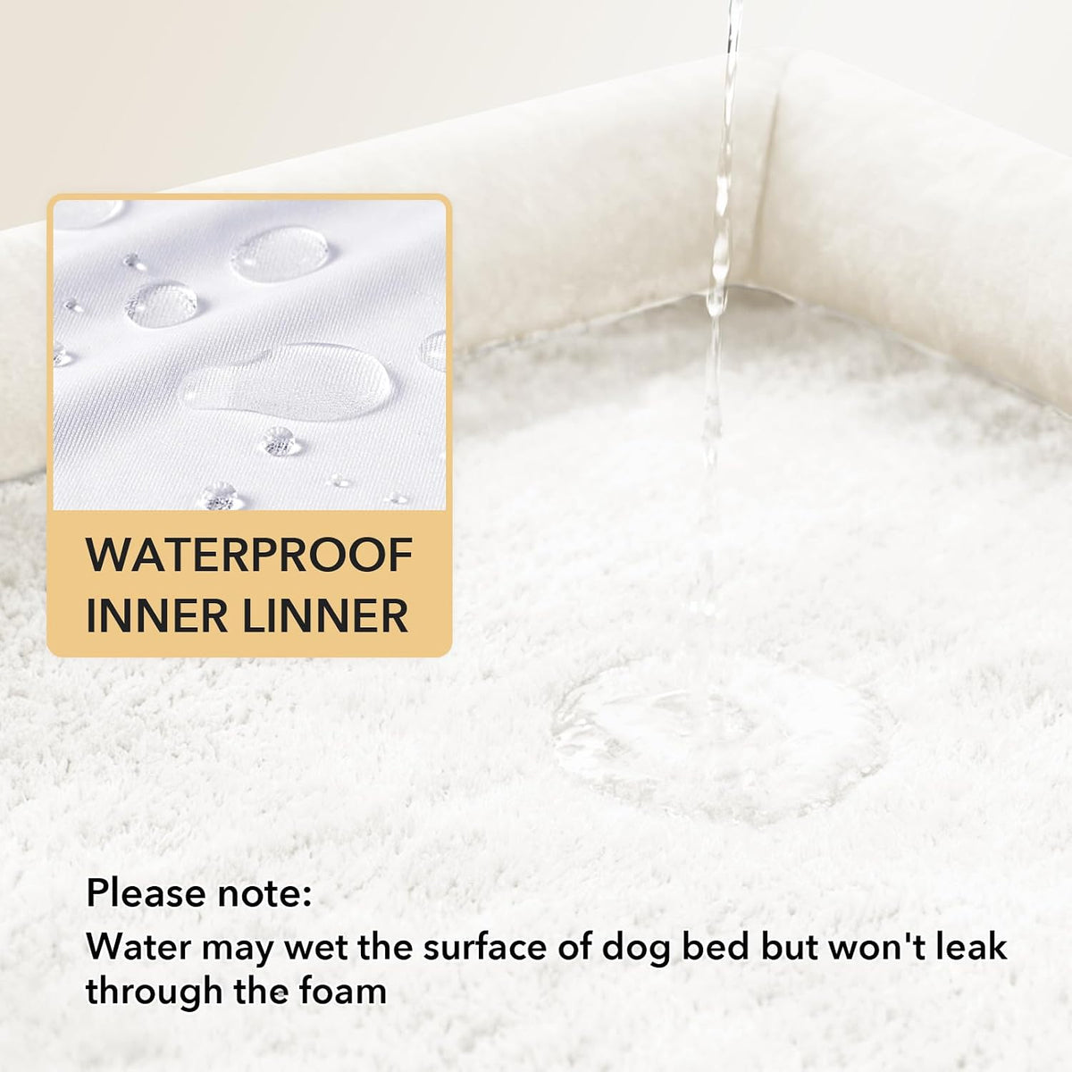 Orthopedic Washable Dog Bed for Extra Large Dogs - Beige / 45.0"L x 35.0"W x 8.0"Th - image 3