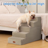 Dog Stairs for Small Dogs & Cats - Khaki / 5-Step 22.6" H - image 4