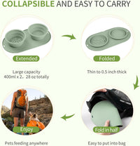 Puppy Dog Bowl, Travel Bowls Dog Food Bowls&Dog Water Bowls - green - image 3