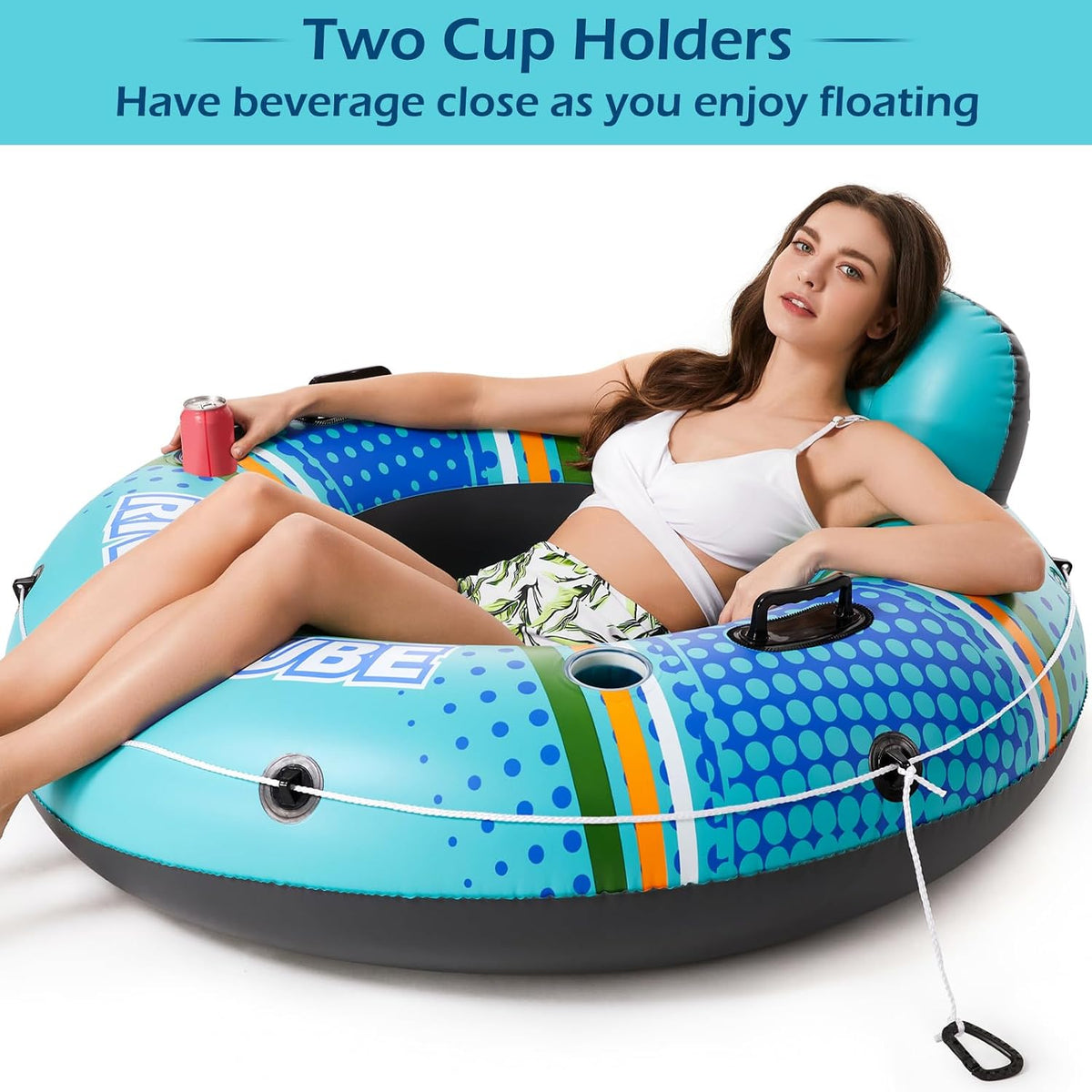 Jasonwell Inflatable River Tube Float - Large / Cyan - image 2