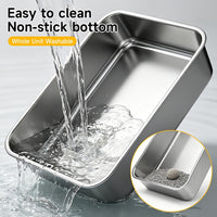 Stainless Steel Litter Box with Scoop, Small Metal Pan for Cats - Light Gray - image 3