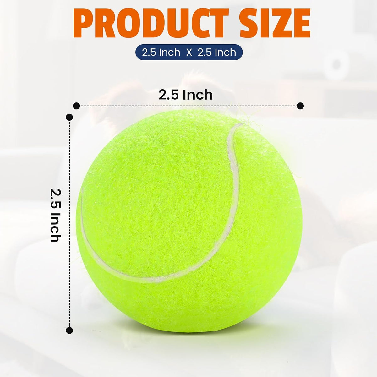 Colorful Tennis Balls for Dogs, Non Squeaky - Medium-2.5in / 16P-yellow - image 2