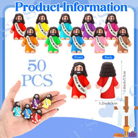 Bememo 50pcs Mini Jesus Loves You Religious Figures - Colorful - image 2