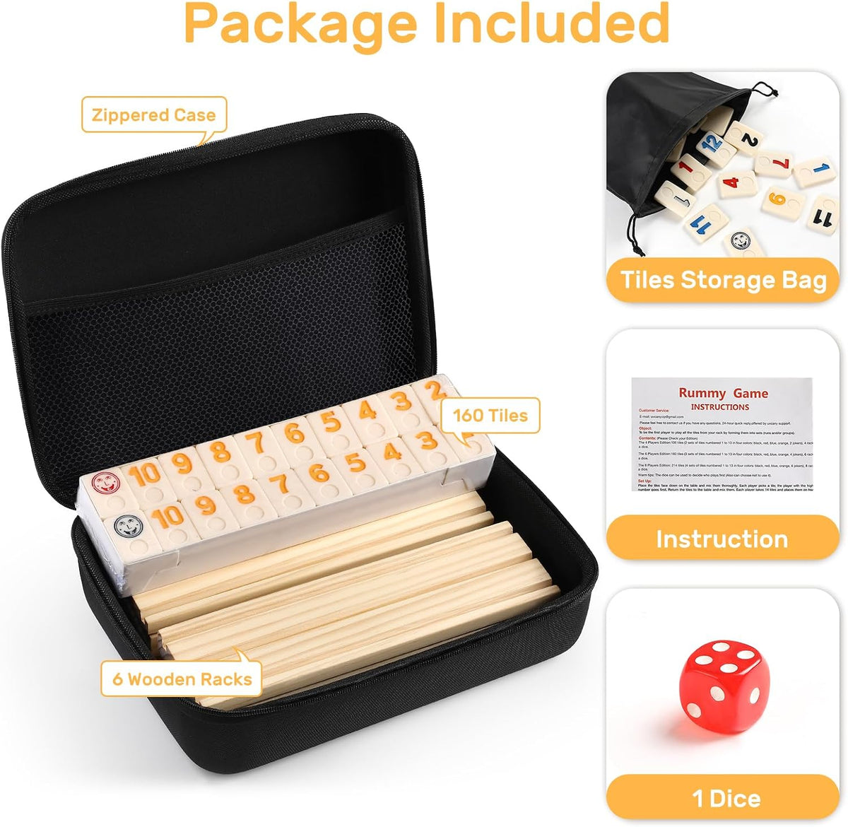 Rummy Cube 6 Player Edition with 6 Wooden Racks/Trays - 6 Players - image 3