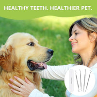 Dental Tools Pet Dog Teeth Cleaner Tool Kit, Stainless Steel Plaque Remover Dental Picks Tooth Tartar Scraper, Pets Oral Care Hygiene Set for Cats and Dogs Use with Case