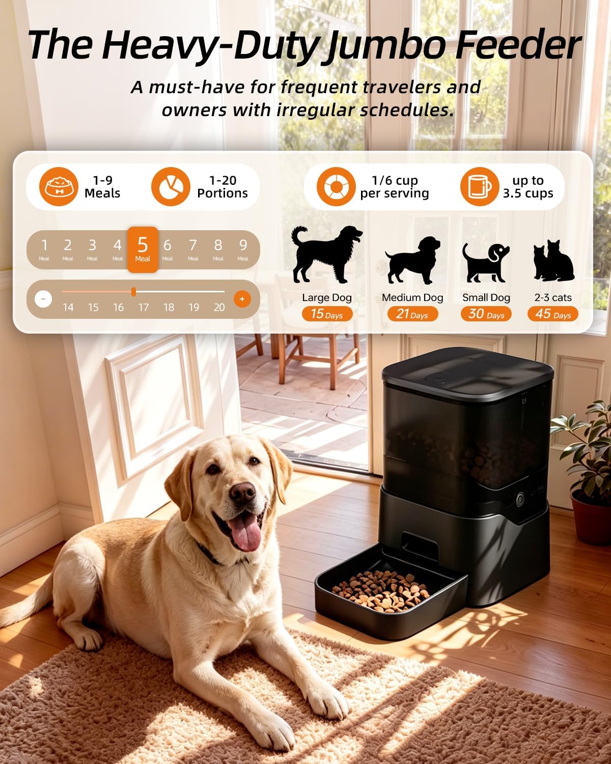 DOGNESS 11L Cordless Heavy-Duty Automatic Dog Feeder for Large Breeds – Essentials for Dogs - image 2