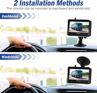 Magnetic Wireless Trailer Backup Camera System, 4.3inch TFT LCD Monitor & IP68 Waterproof Rechargeable Rear View Camera, Easy to use for Trucks/Campers/SUV/Cars(MS-348)