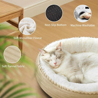 Zerbuger 20in Pink Round Dog Bed Sofa for Dogs Cats - Camel / Small - image 3