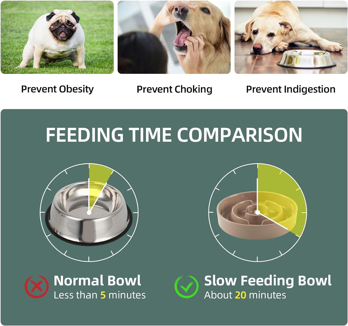 Ceramic Slow Feeder Dog Bowls - Brown Coffee / 7.3inch-A - image 4