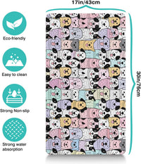 Pet Feeding Mat for Floors Cat Food Mat Waterproof Dog Food Mat - 30"L x 17"W / ColorfulDog - image 4