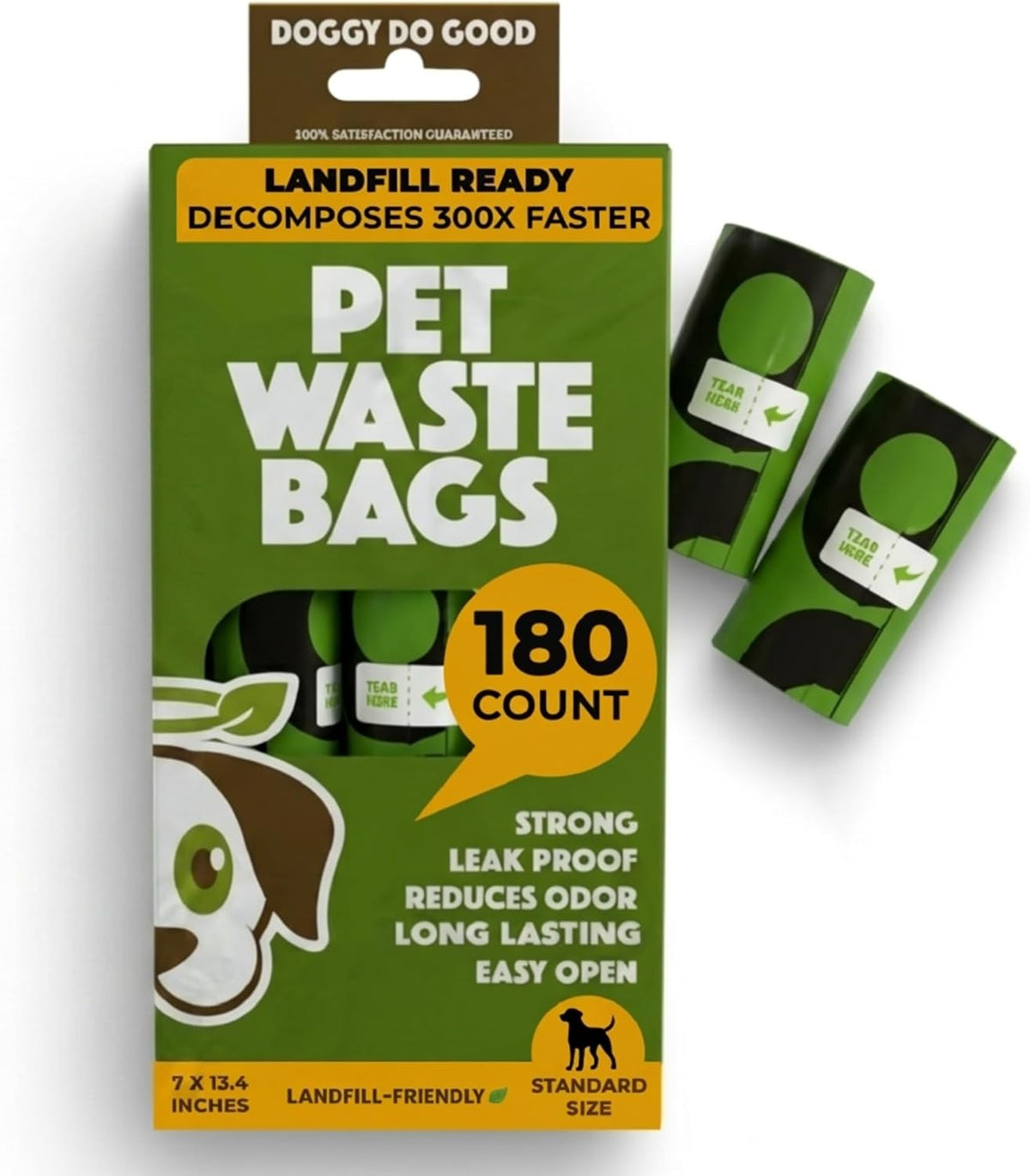Doggy Do Good, Dog Poop Bags, Unscented - 180 Count (Pack of 1)