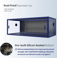 120 Gallon Reptile Tank, Stackable 4x2x2 Reptile Enclosure – Essentials for Reptiles And Amphibians - Dart Blue / 85 Gallon - image 4