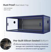 85 Gallon Snake Enclosure, Front Opening Reptile Tank for Easy Maintenance, Reptile Terrarium with Top Screen Ventilation 48''x24''x18''