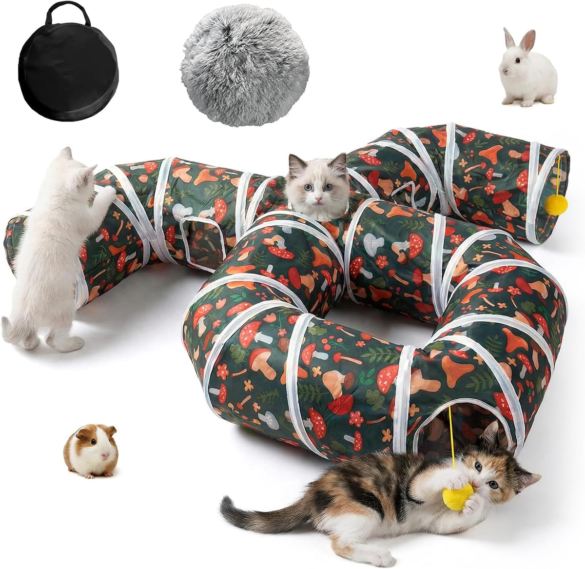 Cat Tunnel for Indoor Entertainment - Octopus-shaped With Mat