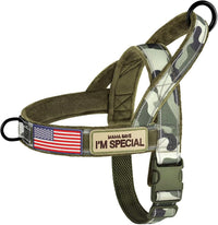 Forestpaw No Pull Dog Harness with Large Handle, Comfortable, L - L: Chest 26-31", Fit 50-80 lbs / Green Camo