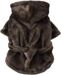 Pet Bathrobe Dog Pajama, Thickened Hooded - Coffee / Large - image 2