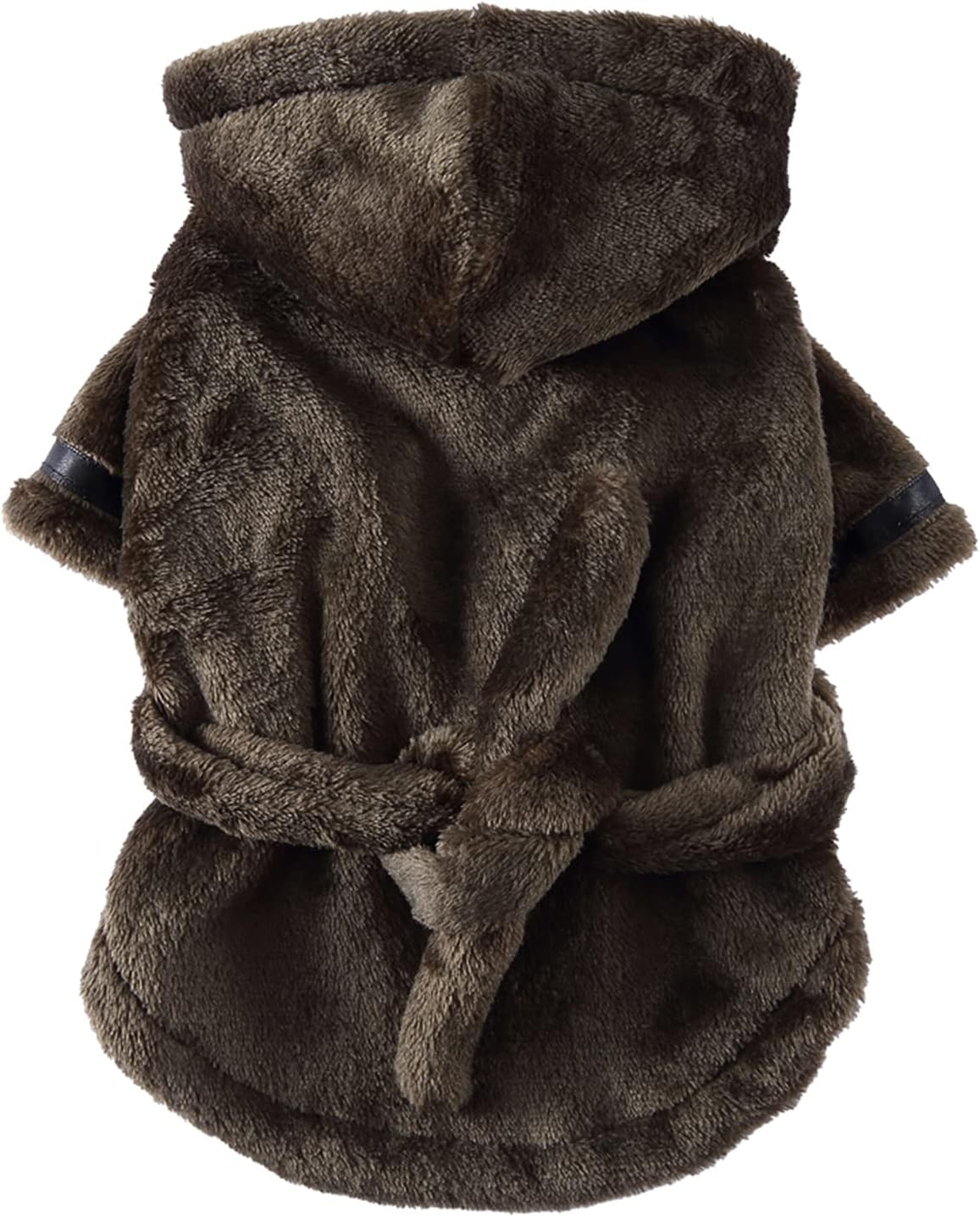 Pet Bathrobe Dog Pajama, Thickened Hooded - Coffee / Large - image 2