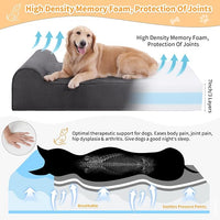 Orthopedic Dog Beds for Large Dogs, 7" Memory Foam Dog Beds with Waterproof Liner, Chew Proof Microsuede Cover, Removable and Washable, Nonskid Bottom, 52"x36" XL Grey