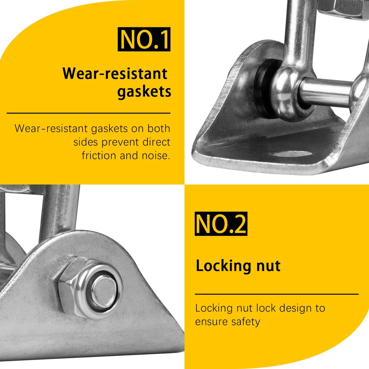 Heavy Duty Swing Hangers for Wooden Sets 2000 LB Capacity Hammock - Silver / 4 Packs - image 2