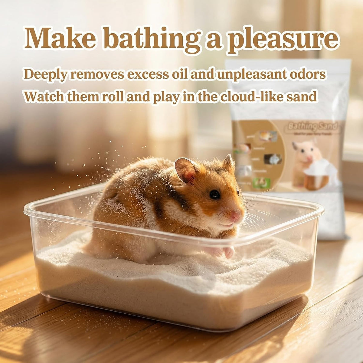 Sukh Hamster Sand Bath, White Fine Silica Sand - 31 OZ - image 3