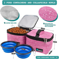 PetAmi Dog Travel Bag Organizer, Pet Supplies Diaper Tote - Medium - 14.5"L x 8.0"W x 12.0"H / Pink - image 3