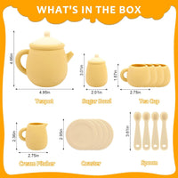 MCGMITT Silicone Tea Party Set, Toy Tea Set for Toddlers Kids - Yellow - image 4