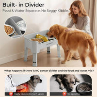 URPOWER Elevated Dog Bowls - Light Grey / Medium - image 4