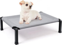 Elevated Dog Bed, Cooling Raised Pet Cot with Chew Proof Mesh Fabric and Steel Frame, Portable Dog