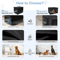 Explore Land Breathable Dog Crate Cover - 24"L x 18"W x 20"H / Black+Black - image 3